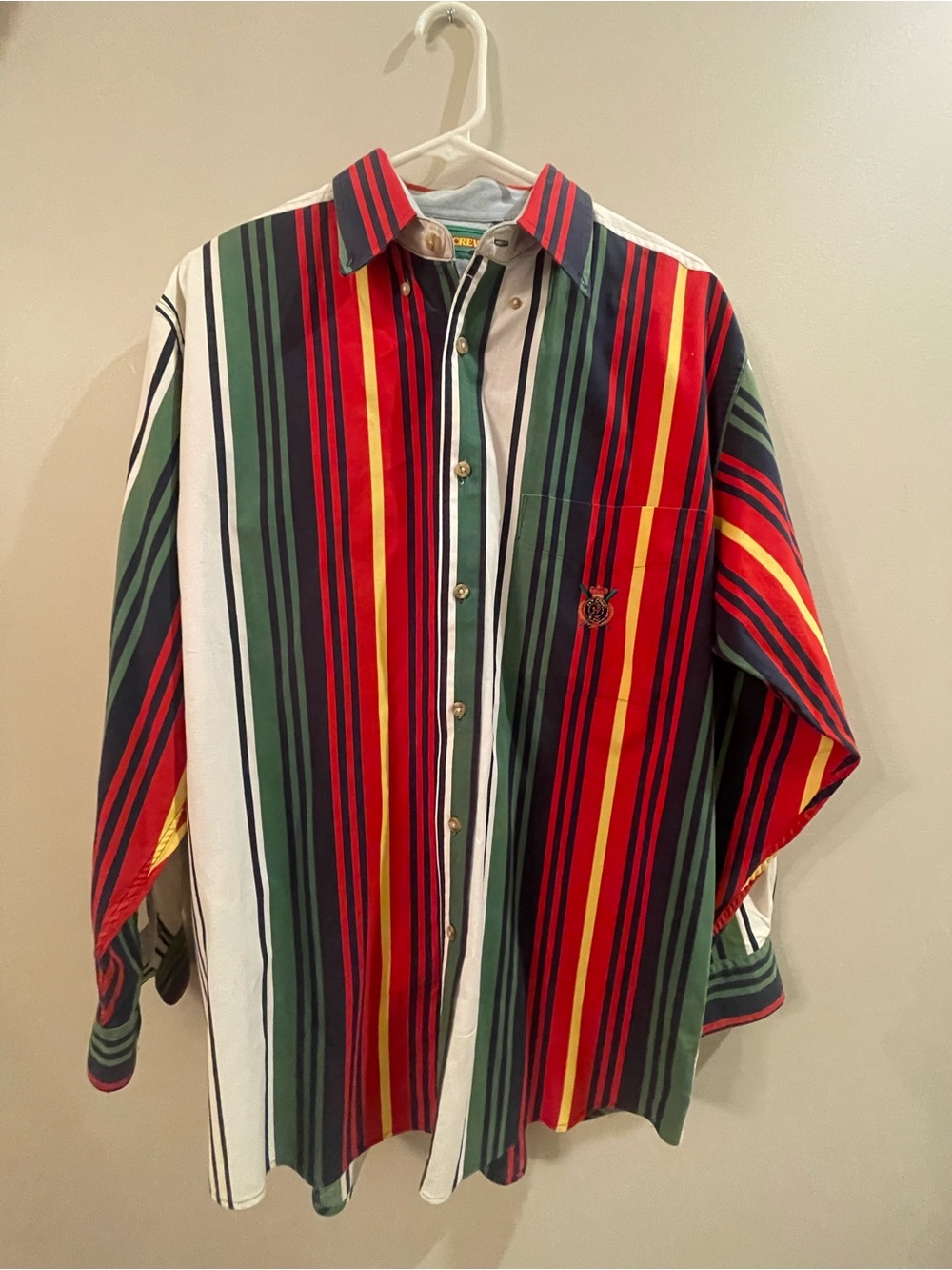 💥💥SOLD🫶🏽Vintage Preppy Striped Ivy Crew Button Down Shirt Size M